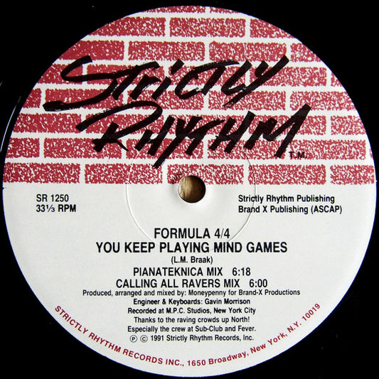 Formula 4/4 : Throwdown The Madness / You Keep Playing Mind Games (12")