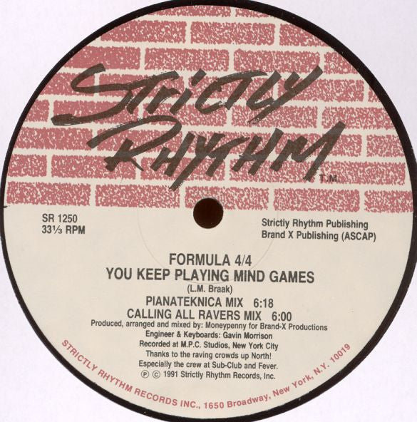 Formula 4/4 : Throwdown The Madness / You Keep Playing Mind Games (12")