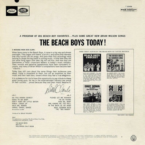 The Beach Boys : The Beach Boys Today! (LP, Album, Mono, Pin)