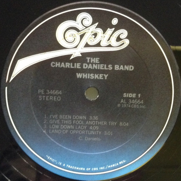 The Charlie Daniels Band : Whiskey (LP, Album, RE, Car)