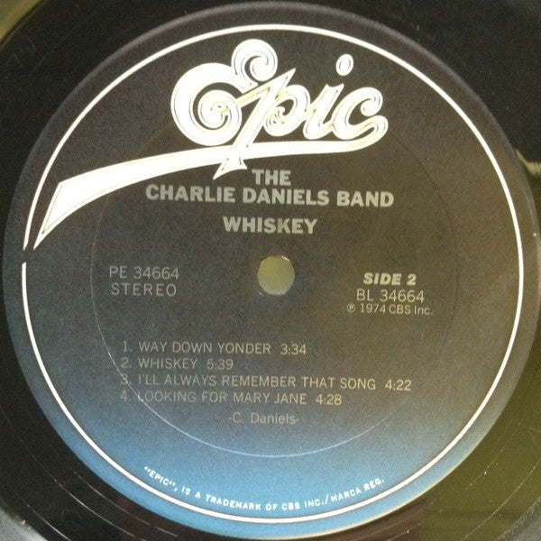 The Charlie Daniels Band : Whiskey (LP, Album, RE, Car)