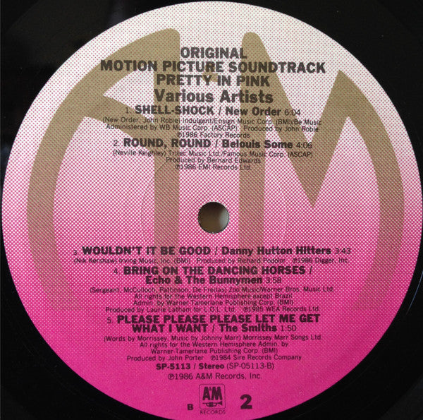 Various : Pretty In Pink (Original Motion Picture Soundtrack) (LP, Comp, B -)