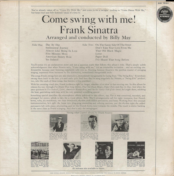 Frank Sinatra : Come Swing With Me! (LP, Album, Scr)