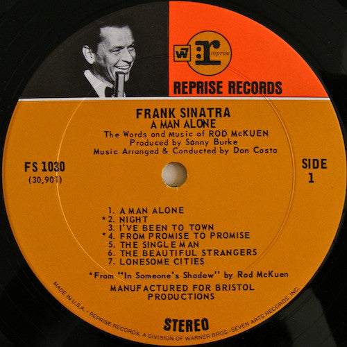 Frank Sinatra : A Man Alone & Other Songs Of Rod McKuen (LP, Album, Ind)