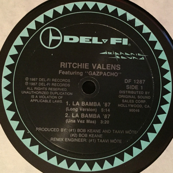 Ritchie Valens : La Bamba '87 (12", Single)